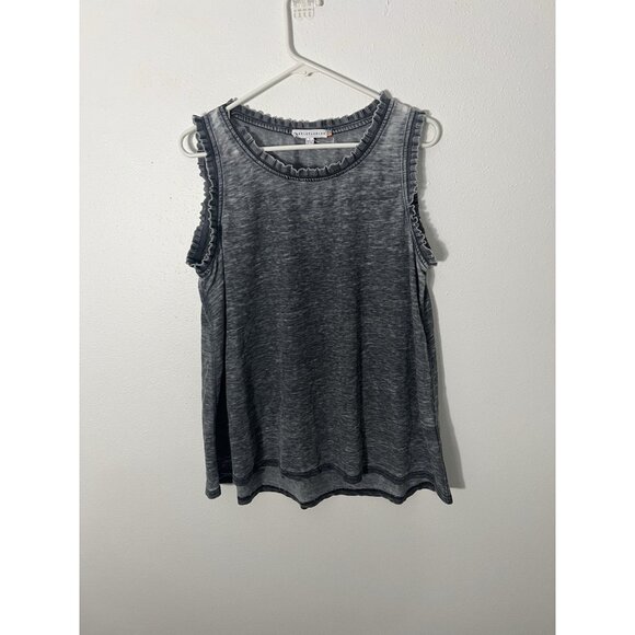 Jane And Delancey Gray Tank With Ruffles Size Large - Picture 1 of 11